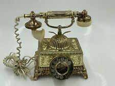 Vintage Baroque Monarch Rotary Ornate Victorian Onyx Telephone Gold Western Dial picture