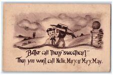 1911 Couple Romance Better Call Them Sweetheart Canton Ohio OH Antique Postcard picture