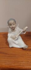  Lladro Black Legacy Collection Matte Black Angel Playing Lute #4537  picture
