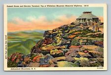 Adirondack Mountains NY Summit House and Elevator Terminal 1950s Linen Postcard picture