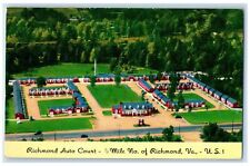 1962 Aerial View Richmond Auto Court & Restaurant Richmond Virginia VA Postcard picture