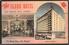Clark Hotel Down Town Los Angeles South Hill St 1930s Linen Postcard California picture
