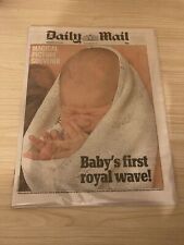 Prince George Baby’s First Royal Wave Daily Mail Newspaper July 24th 2013  Rare picture