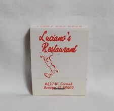 Vintage Luciano's Italian Restaurant Matchbook Berwyn Illinois Advertising Full picture