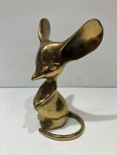 Vintage Solid Brass Mouse Figurine Paperweight Leonard Silver Mfg Big Ears 5
