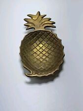 Vintage Solid Brass Pineapple Footed Trinket Coin Keys Jewelry Dish picture