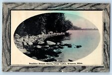 Waseca Minnesota MN Postcard Boulder Bound Shore Clear Lake 1919 Vintage Antique picture