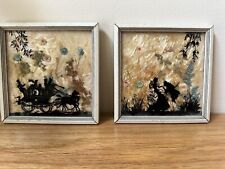 Exquisite Pair Of Silhouettes, Reverse Painted on Glass picture