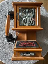 COCA-COLA Nostalgic Wall Hanging Push Phone Retro Telephone Vintage Wooden picture