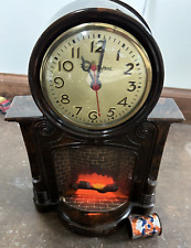 Vintage MasterCrafters Fireplace Lighted Motion Clock Model 272 picture