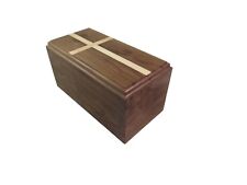 Traditional Walnut Companion Urn With Maple Cross picture