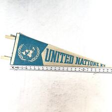 United Nations NYC New York City VINTAGE 70's Felt Pennant 25