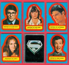 Vintage 1978 Superman The Movie 5 Blue-Border Stickers / 1 metalic logo nr/mt+ picture