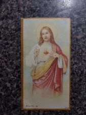 Vintage Sacred Heart of Jesus Funeral Holy Card 1954 picture