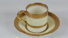 Gold White Demitasse Cup and Saucer Royal Worcester White and Gold No. 51 picture