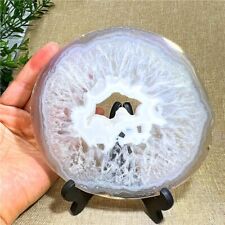 1PC Natural Beautiful Agate Geode  ExtraLarge Gemstone +holder 4.7