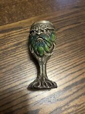 Myths & Legends Mysterious Forest Spirit Greenman Wine Goblet Chalice Cup picture