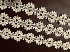 Vintage  White Chemical Laces Lovely Floral  Design Approximately  74 x 1