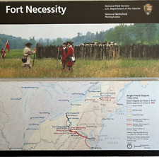 Newest FORT NECESSITY BATTLEFIELD   NATIONAL PARK SERVICE UNIGRID BROCHURE  Map picture