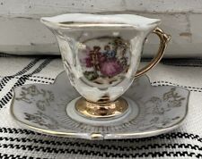 Vintage Meissen Vienna China Teacup Tea & Leaf Shape Saucer -Japan picture
