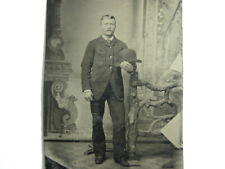 Antique 1890s Tintype Victorian Wild West Young Man American Frontier picture