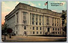 Municipal Building Washington DC Street View American Flag Old Cars VNG Postcard picture