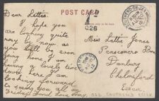 AOP GB SOUTHEND ON SEA/026 postage due hs on 1912 postcard picture