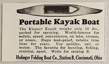 1930 Print Ad Portable Kayak Boats Hofinger Folding Boat Co. Cincinnati,Ohio picture