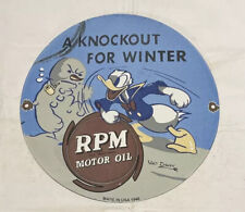 VINTAGE RPM 12” PORCELAIN SIGN CAR GAS OIL GASOLINE AUTOMOBILE picture
