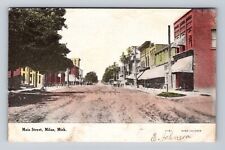 Milan MI-Michigan, Main Street Scenic View, Antique, Souvenir, Vintage Postcard picture