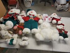 Lot Of 12 Vintage Christmas Plush Stuffed Animals Bear Bunny Rabbit Hersheys... picture