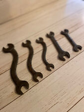 Vtg Lot Of 3 S-Curve Wrenches + 2 Old Wrenches 11/16, 9/16, 7/16 Drop Forged USA picture