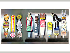 WALL MOUNTED 9 BEER TAP HANDLE DISPLAY LOT OF 3 EACH INCLUDES BRACKETS BLACK picture