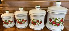 Vintage Sears Roebuck ‘STRAWBERRY FIELDS' Kitchen Canisters Choice Size M, L, XL picture
