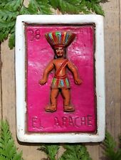 Loteria #38 El Apache Clay Handmade by Rafael Pineda Mexican Board Game Folk Art picture