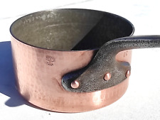 Vintage 7.3inch Copper Saucepan Chomette Favor Hammered Tin Lining 2.5mm 5lbs picture
