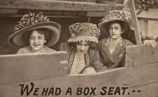 Vintage Postcard Gorgeous Girls Fashion Hats We Had A Box Seat Friends picture