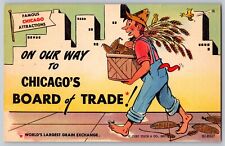 Postcard On Our Way To Chicago's Board Of trade Chicago Illinois B11 picture