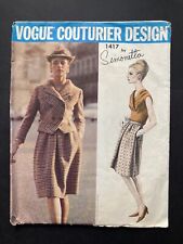 Rare Vintage Vogue SIMONETTA Sewing Pattern 1417 Jacket Skirt Blouse 1965 picture
