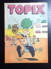 Topix Vol. 9, #2,  October 2, 1950, Baseball Cover picture