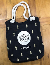 Whole Foods Tote Bag Hawaii Tag Aloha Co. Bag Pineapple Cotton Rope Handles Tiki picture