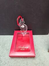 Gorham Christmas Treasures Holiday Cat Ornament #C596 Heavy Clear Crystal Glass picture