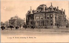 Fort Worth University Building  Ft. Worth Texas c1900s Sepia Photo Postcard A91 picture