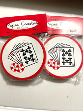 Set of 2 Sealed Packs of Paper Poker Coasters (40 in each pack- 80 total) Lot picture