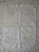 Vintage STAMPED EMBROIDERY Table Runner Dresser Scarf Linen 13x16.5