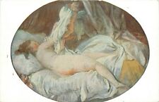 Postcard C-1910 Classic Art Sexy Reclining woman risqué boudoir  frame  24-5174 picture