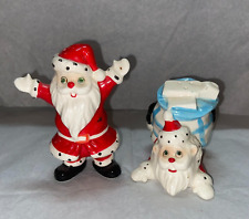 EX RARE 1960's KREIS Santa Claus Christmas Vintage Salt Pepper Shakers Set picture