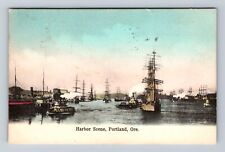 Portland OR-Oregon, Scenic Panoramic View Harbor Scene, Vintage c1909 Postcard picture