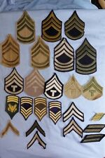 Vintage Original WW2 Era US Army Rank Insignia Patches Enlisted Lot 23 Cut Edge picture