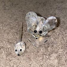 SWARVOSKI Crystal Mouse on Base W/Tiny Mouse GREAT SET SEE picture